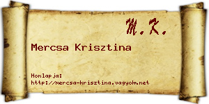 Mercsa Krisztina névjegykártya